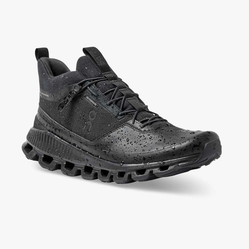 On Running Cloud Hi Waterproof scarpa nera impermeabile