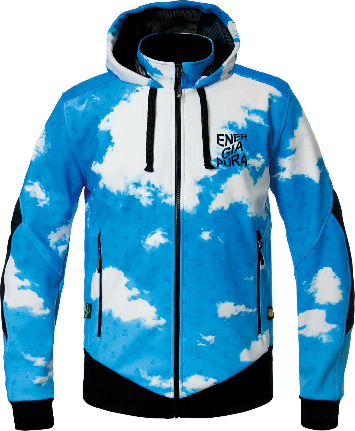 EnergiaPura Giubbino leggero windstopper con cappuccio Print CIELO