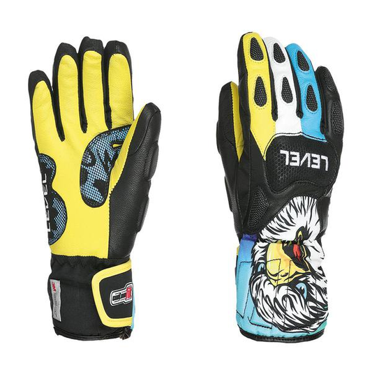 Level Glove SQ JR CF Rainbow o Goldeneagle guanto sci in pelle junior